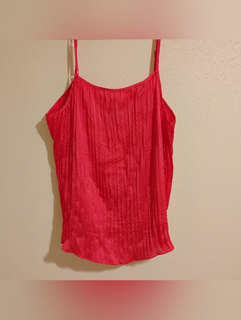 Women’s Red Pleated Camisole Tank Top